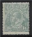 Australia SG 93 1/4 Pale greenish blue KGV Small Mult wmk Perf 14  MLH