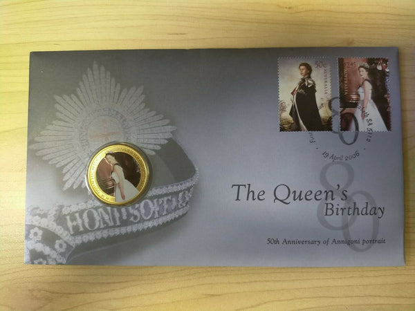 Australia 2006 Queen's 80th Birthday Anniversary of Annigoni Portrait 50c PNC First Day Issue