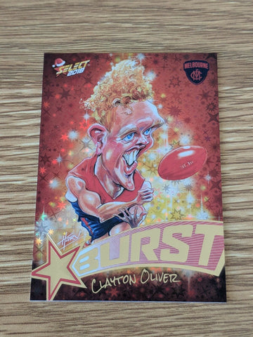 2018 AFL SELECT CHRISTMAS RED STARBURST SBX42 CLAYTON OLIVER 130/200 MELBOURNE