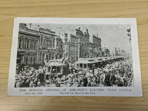 South Australia Post Card The Official Opening of Adelaide Electric Tram System