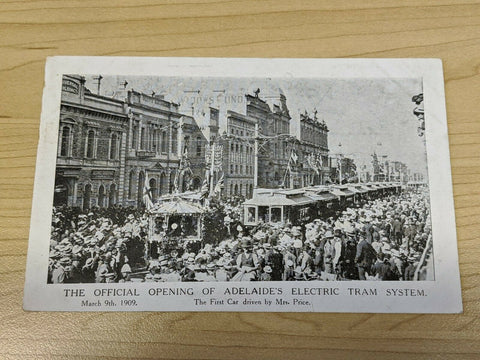 South Australia Post Card The Official Opening of Adelaide Electric Tram System