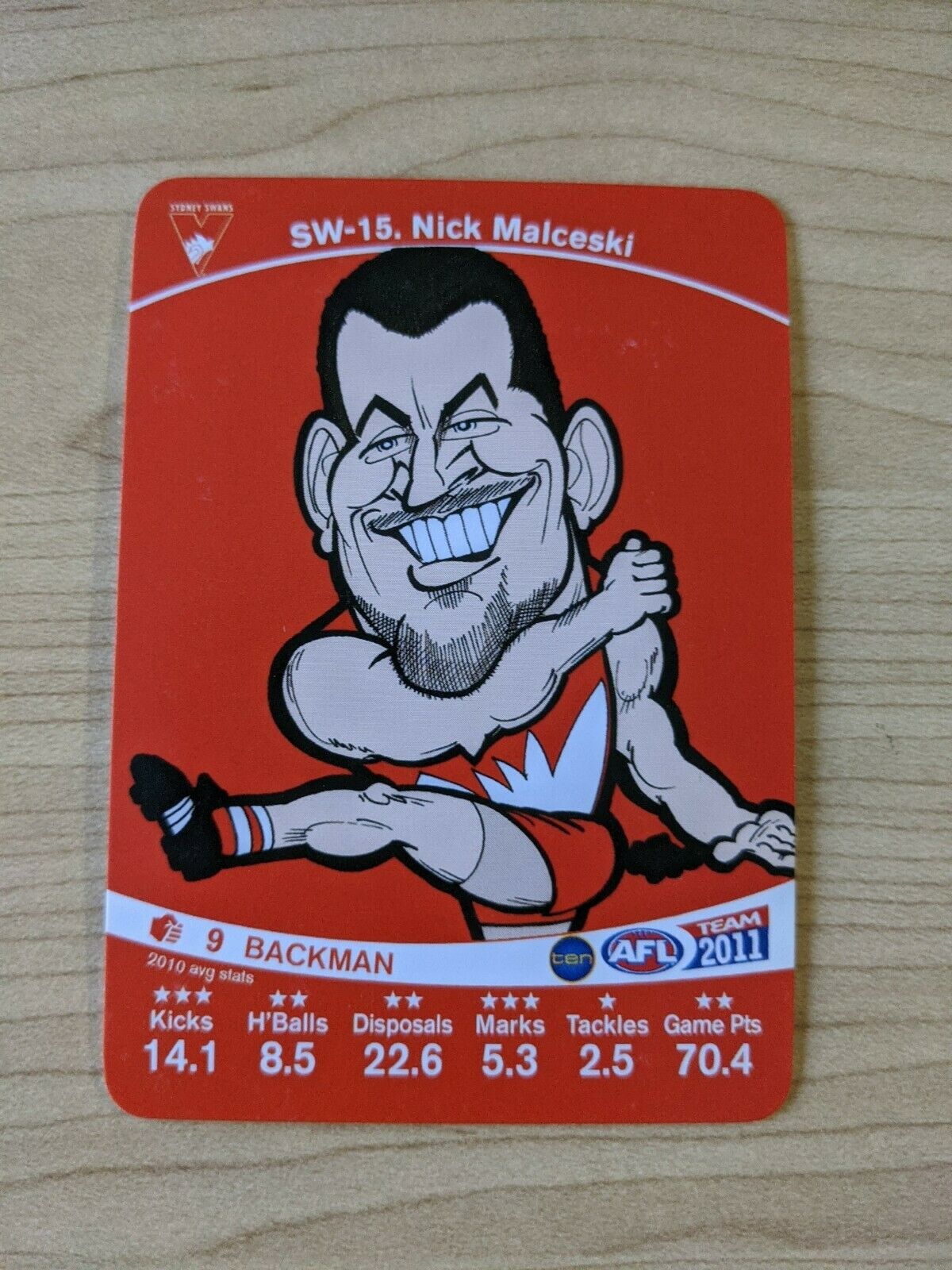 2011 Teamcoach Sample Star Wildcard SW-15 Nick Malceski Sydney