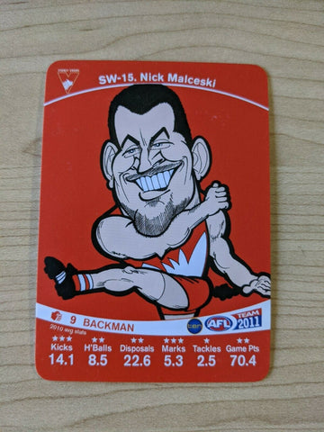 2011 Teamcoach Sample Star Wildcard SW-15 Nick Malceski Sydney