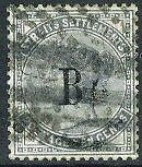 Thailand British P.O. in Siam on Straits Settlements 10c slate SG 7 Used