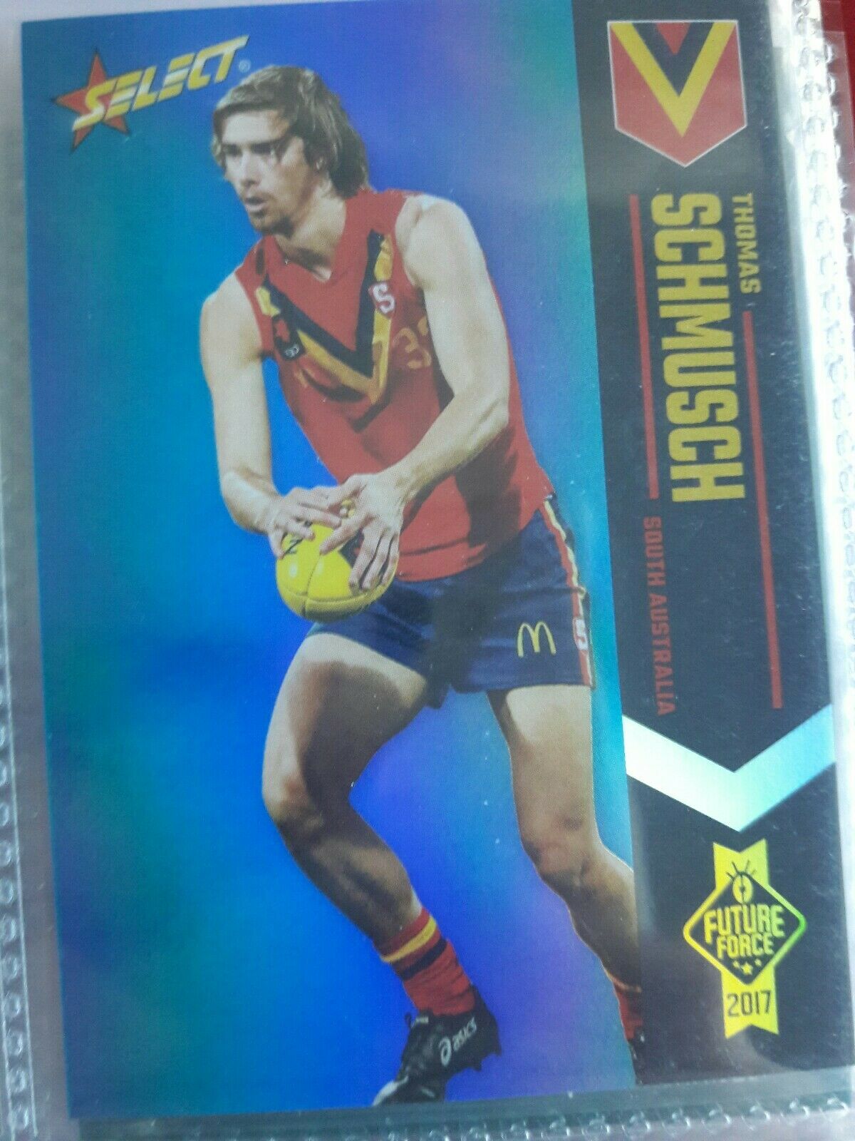 2017 AFL FUTURE FORCE CARD BLUE PARALLEL NO.39 THOMAS SCHMUSCH #21