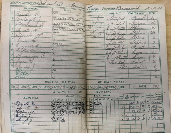 Australia 1900 Melbourne Sports Depot Pocket Cricket Scorebook For Jolimont Cricket Club