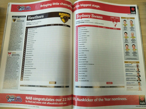 2012 AFL Grand Final Hawthorn v Sydney Football Record