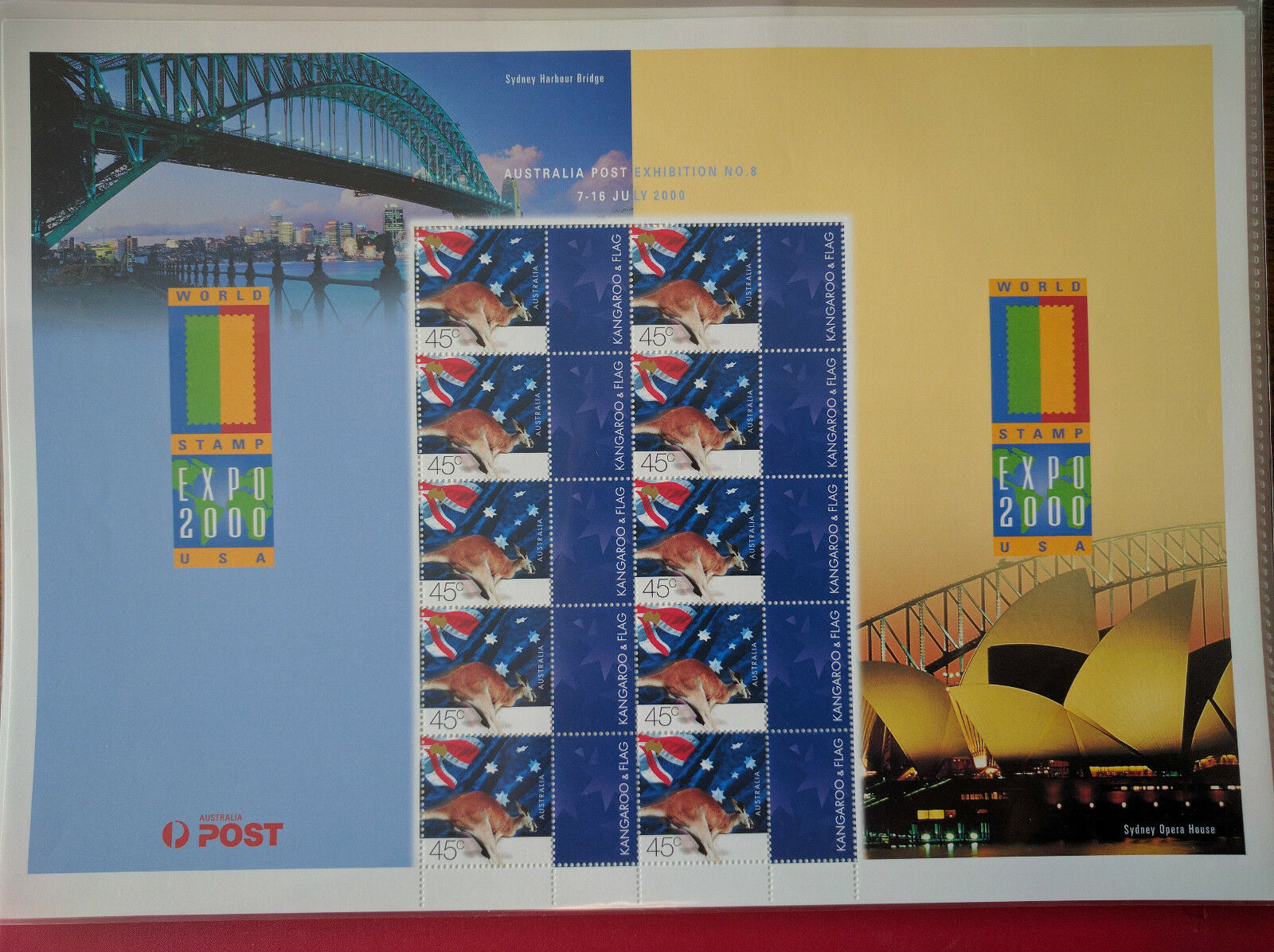 Australia Post - World Stamp Expo 2000 USA Personalised Stamp Sheet Generic