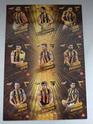 2020 Select Footy Stars Jigsaw Puzzle Hawthorn Team Set Of 9 Cards