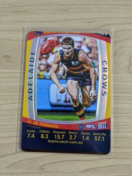 2011 AFL Teamcoach Prize Card Miss Cut Error Patrick Dangerfield Adelaide
