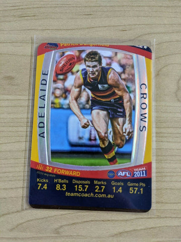 2011 AFL Teamcoach Prize Card Miss Cut Error Patrick Dangerfield Adelaide