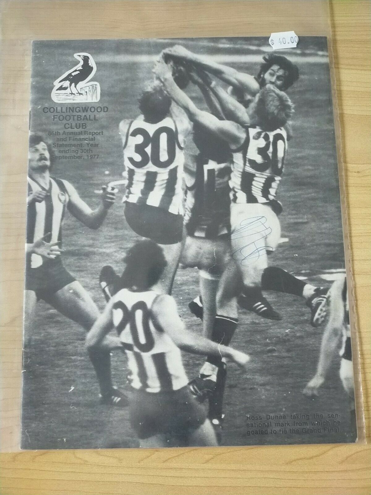 1977 VFL Collingwood Football Club 86th Annual Report and Financial Statement