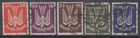 Germany SG  269-73 1923 Michel 263-267 Air set of 5 birds Used