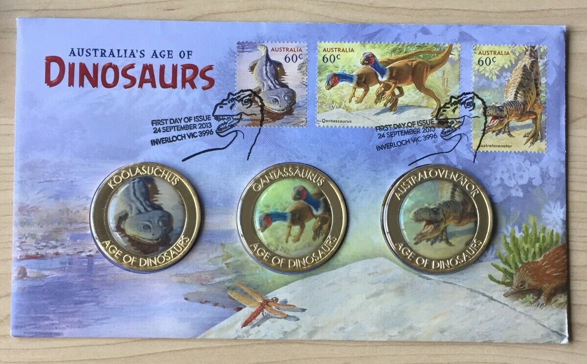 2013 Australian  Dinosaurs Medallion PNC 1st Day Issue