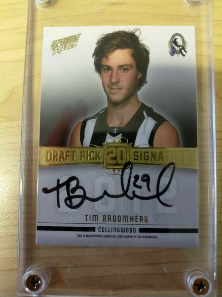 2013 Select Prime Draft Pick Signature Tim Broomhead Collingwood No.189/280