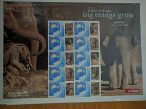 Australia Post 55c Souvenir Sheet - Baby Elephant Luk Chai 2009 Taronga Zoo