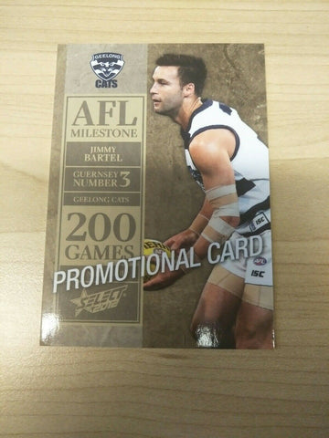 2012 Select AFL Milestone Promotional Card Jimmy Bartel Geelong