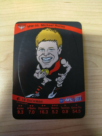 2011 Teamcoach Magic Wildcard Printing Error Card Michael Hurley Essendon