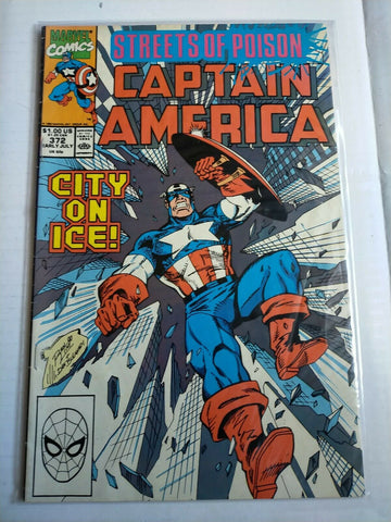 Marvel 1990 Early July 372 Streets Of Poison Captain America Comic