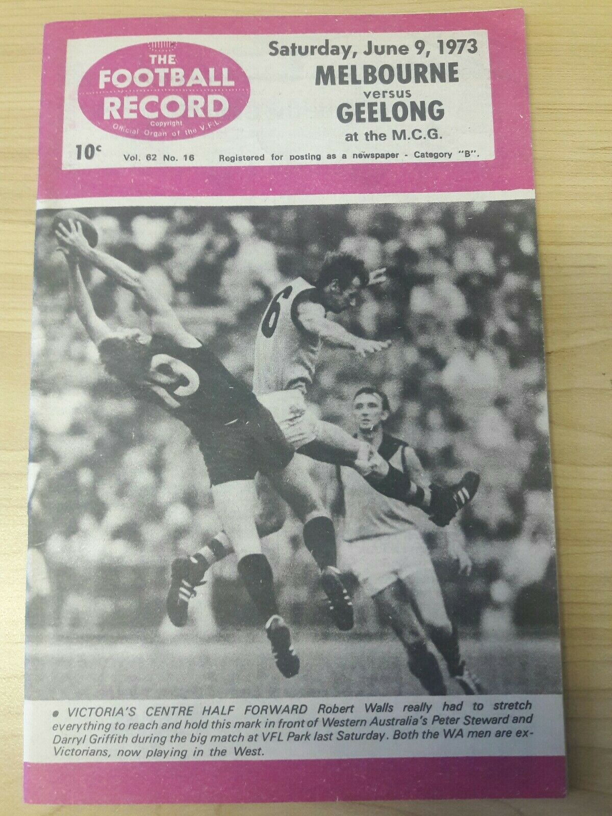 VFL 1975 Football Record June 9 Melbourne v Geelong