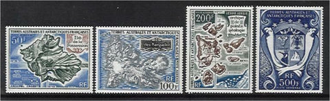 French Antarctic Territory TAAF SG 54/57 Maps set of 4 MUH