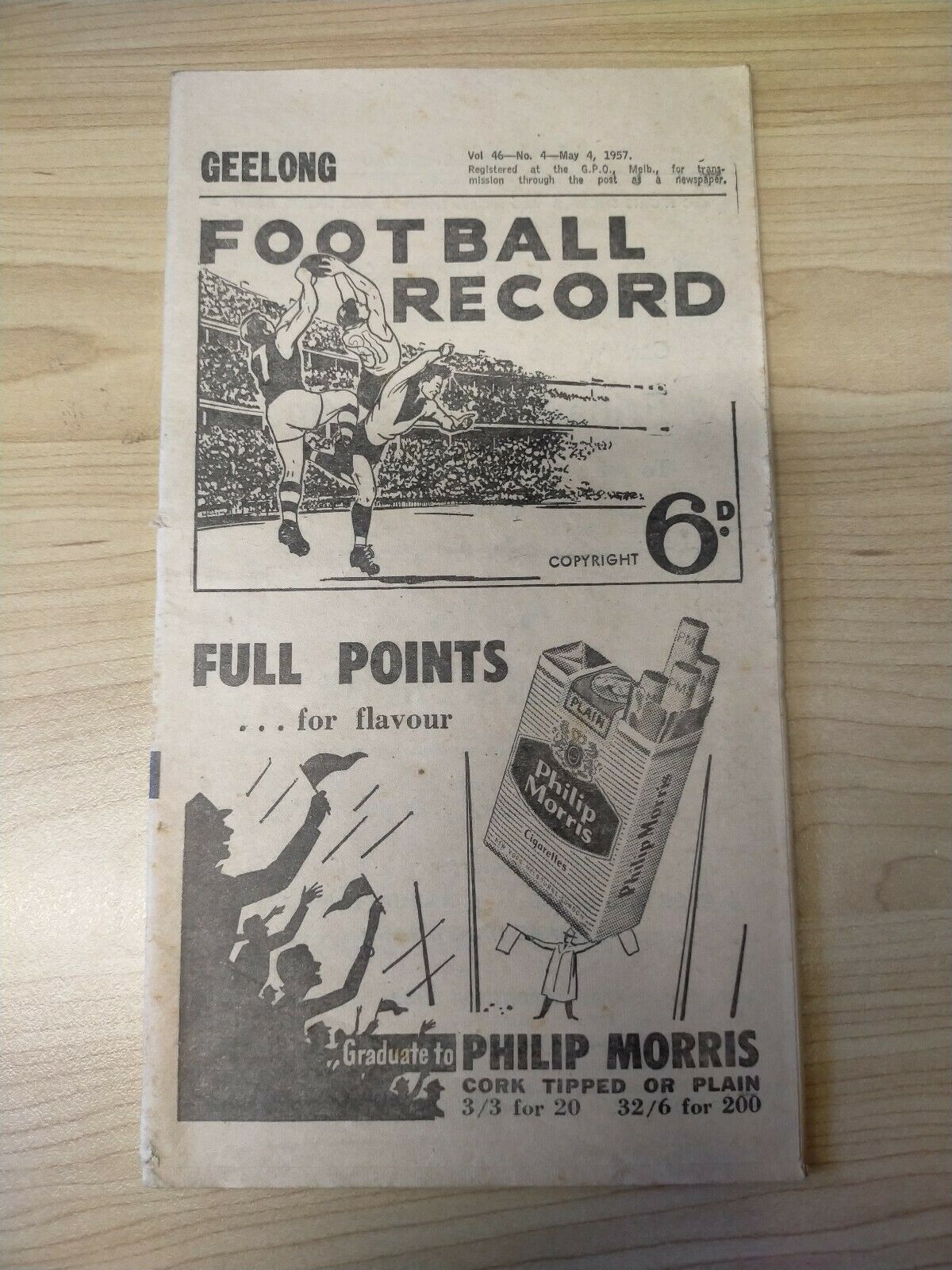 VFL 1957 May 4 Football Record Geelong v Collingwood
