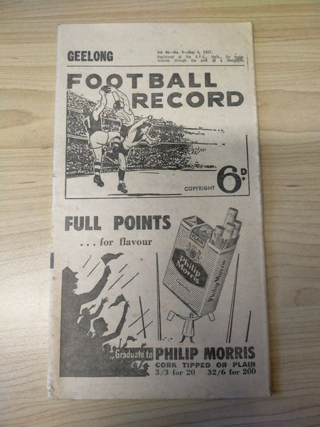 VFL 1957 May 4 Football Record Geelong v Collingwood