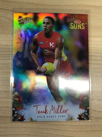 AFL 2018 Select Christmas Holofoil Card X93 - Gold Coast Suns, Touk Miller