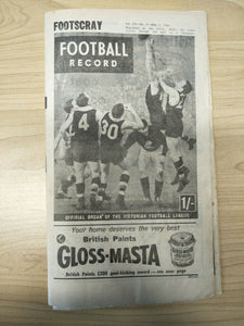 VFL 1964 May 2 Football Record Footscray v Collingwood