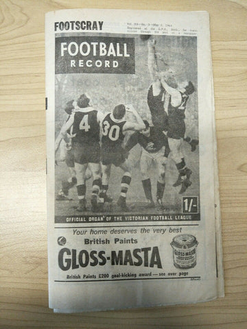 VFL 1964 May 2 Football Record Footscray v Collingwood