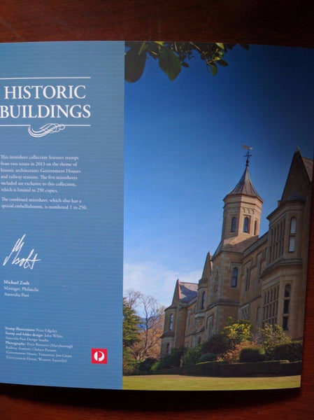 Australia Historic Buildings minisheet stamp collection Limited Edition 55/250