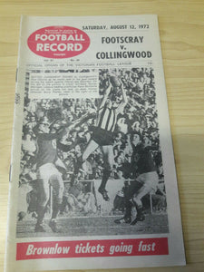 VFL 1972 Record August 12 Footscray v Collingwood
