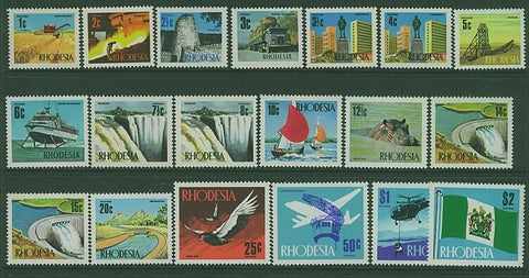 Rhodesia SG 439/52 Definitive birds waterfalls set of 19 Mint unhinged