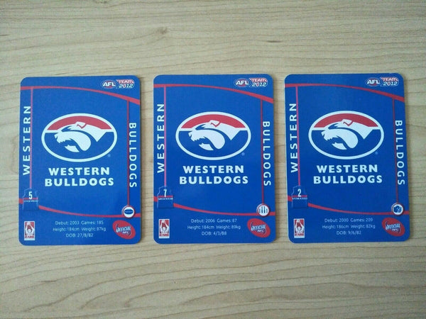 2012 Teamcoach Prize Card Team Set Western Bulldogs - Boyd, Higgins, Murphy