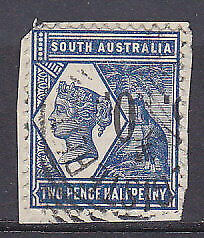 SA Australian States SG O83a 2½d OS inverted and misplaced opt error Used piece.