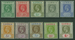 Gambia KGV SG 121/31 Set of 14 Used