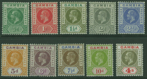 Gambia KGV SG 121/31 Set of 14 Used