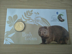 2013 Australian $1 Bush Babies Wombat PNC 1st Day Issue