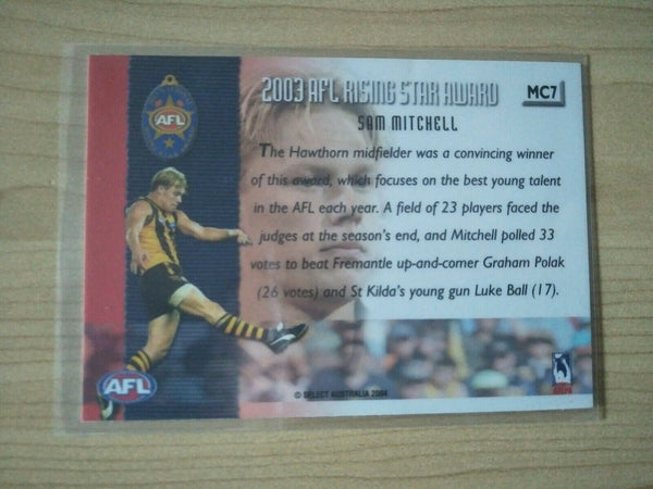 2004 Select AFL Conquest Rising Star Sam Mitchell Hawthorn Hawks