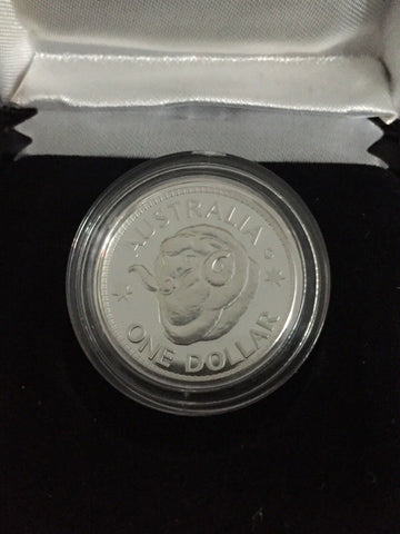 Australia 2011 Royal Australian Mint $1 Ram's Head Silver Proof Coin