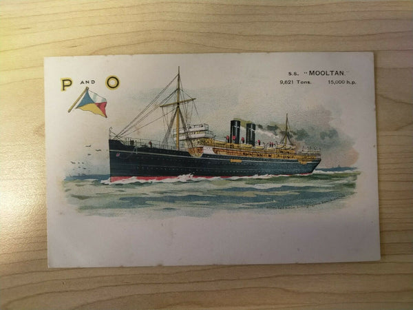 Australia circa 1910 P&O ship S.S. Mooltan Mint Postcard