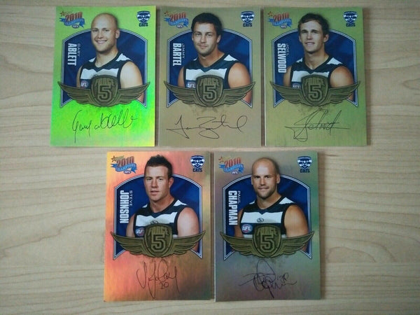 2010 Select Champions Gold Force Signature Team Set Of 5 Cards Geelong Cats