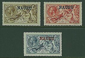 Nauru on Great Britain KGV 2/6 to 10/- Simplified Set of Seahorses SG 17-25 MUH