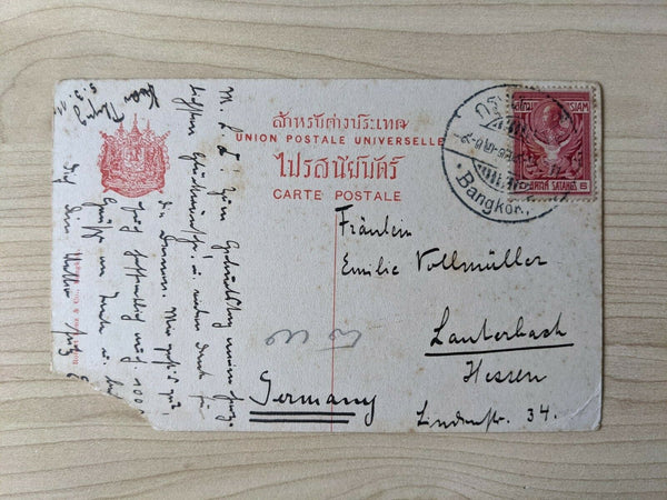 Thailand Postcard A Street in Bangkok Used Sent to Germany