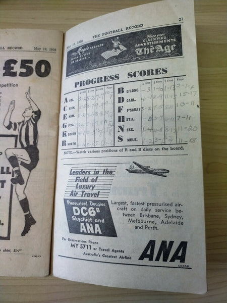 VFL 1956 May 19 Football Record Collingwood v Geelong