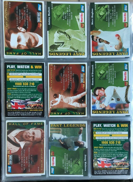 Weet-Bix Topps ACB Gold 2002 37 Assorted Australian Cards