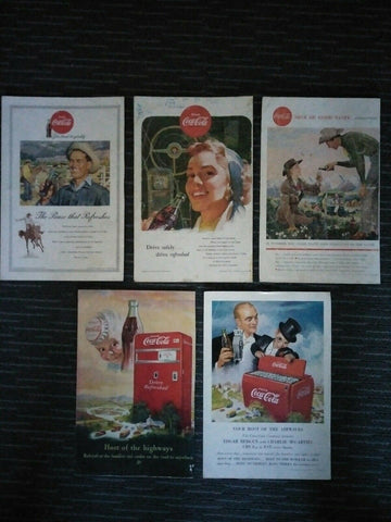 Coca-Cola 5 different 1953 Advertisements