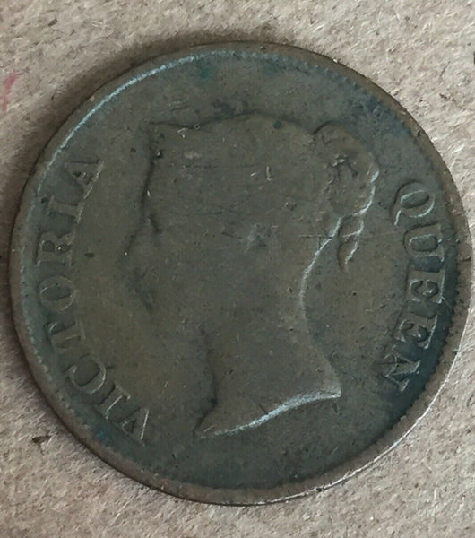 Straits Settlements 1862  Queen Victoria India Straits 1/4 Cent Quarter Cent