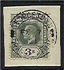 Cayman Islands West Indies 3/- KGV SG 50 used on piece, Georgetown Grand Cayman