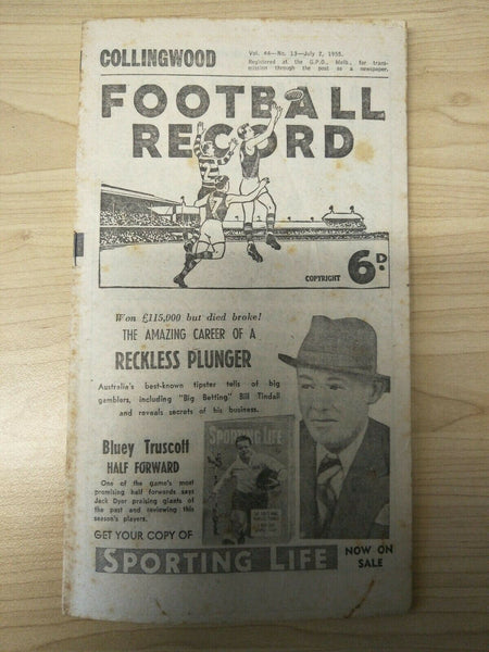 VFL 1955 July 2nd Football Record Collingwood v Melbourne